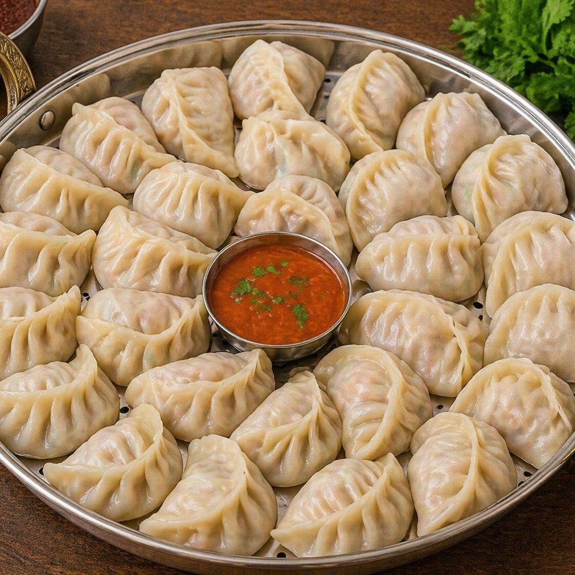 Chicken Momo Tray.