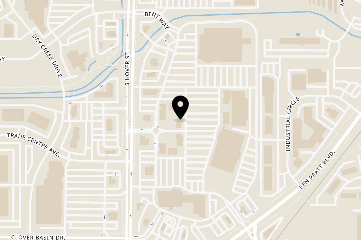 Map showing the location of Tiffins India Cafe 2 on 1232 South Hover Street in Longmont