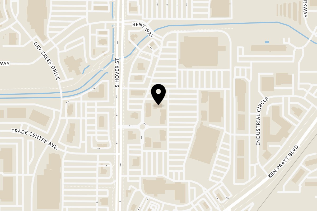 Map showing the location of Tiffins India Cafe 2 on 1232 S Hover St in Longmont